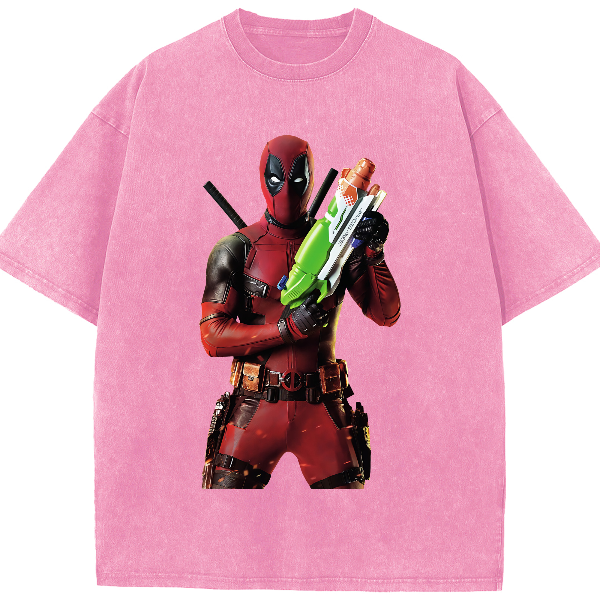 （画像用） Deadpool デッドプール 綿100% ヴィンテージ風 半袖Tシャツ（フロントプリント）